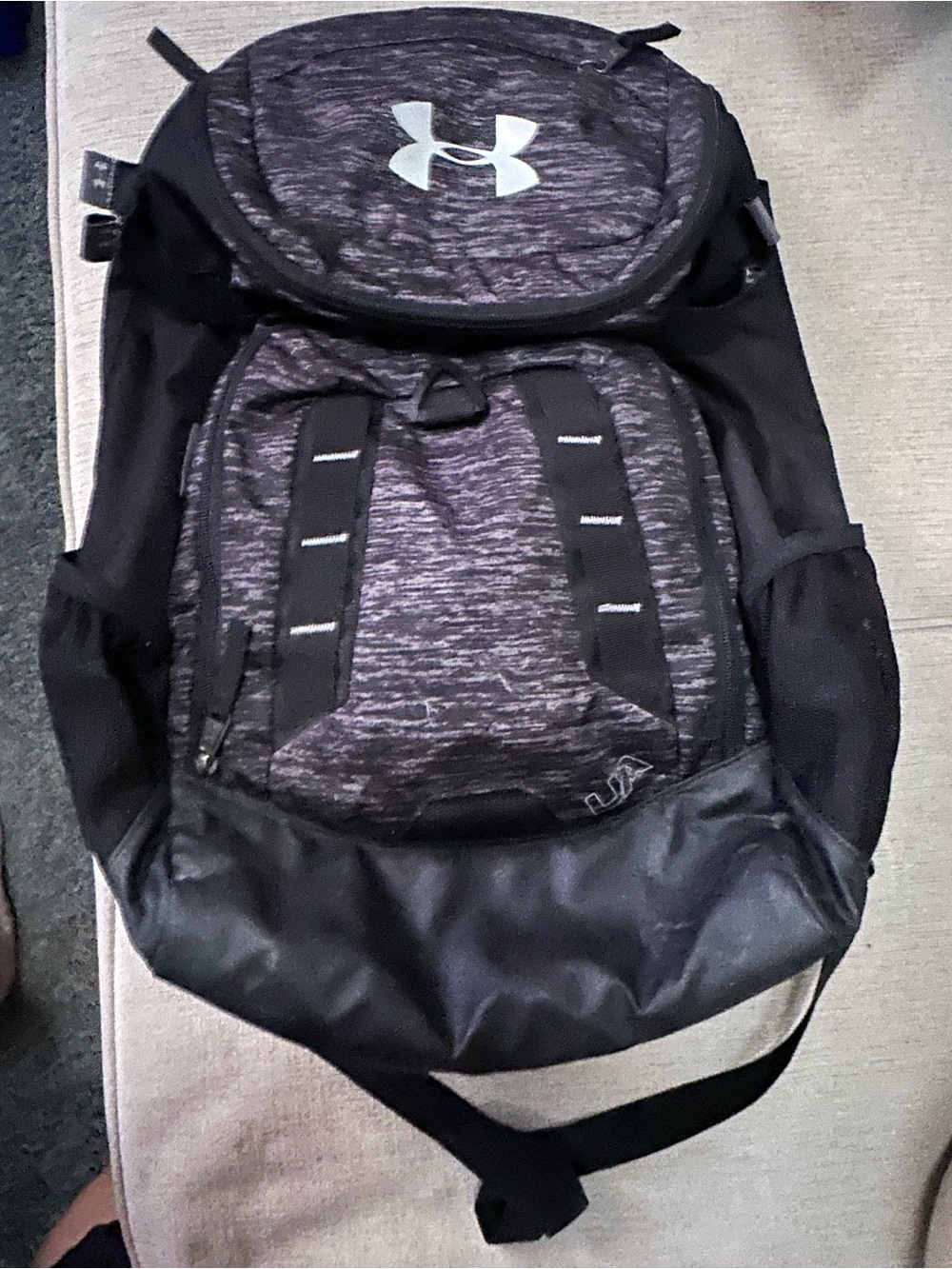 Under Armour Black and Gray Heather Performance Backpack
